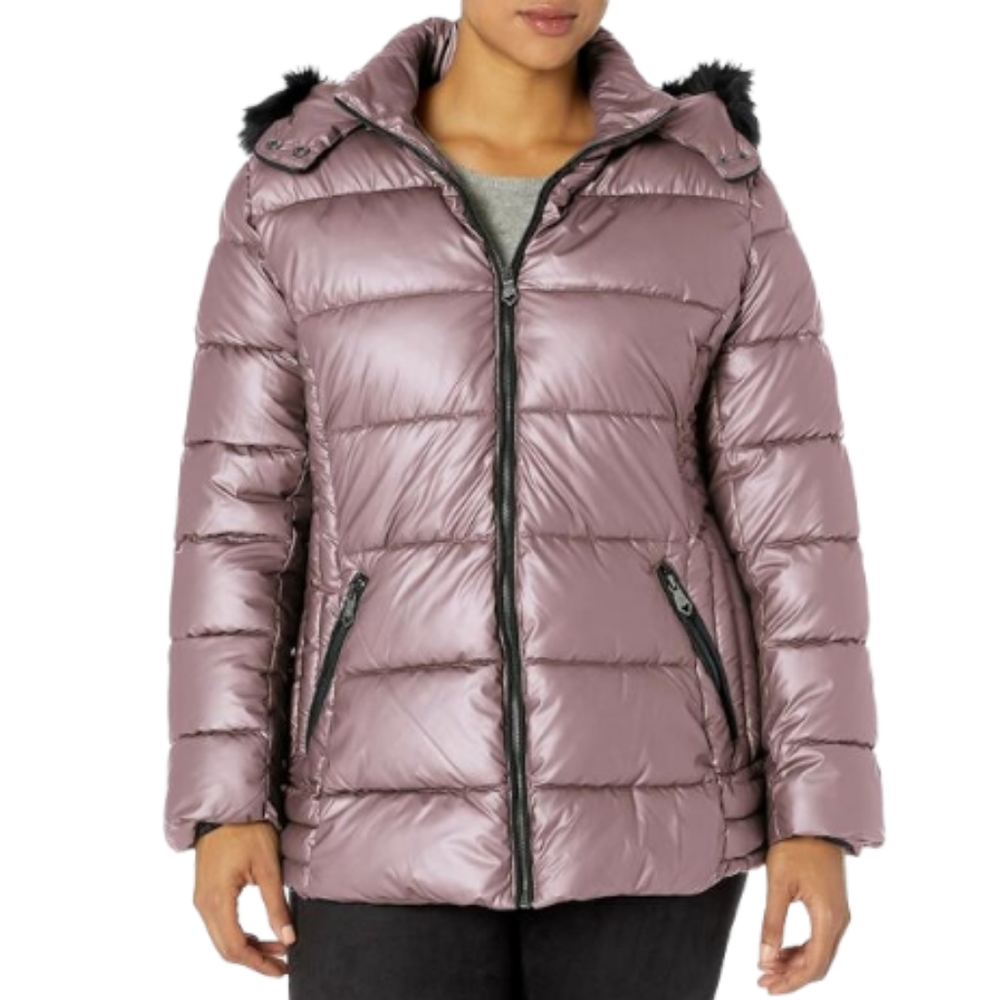 Nannete Lepore Puffer Faux Trim jacket